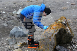Group of Scientists from 32nd Antarctic Expedition Work on Projects at Ereby Point
