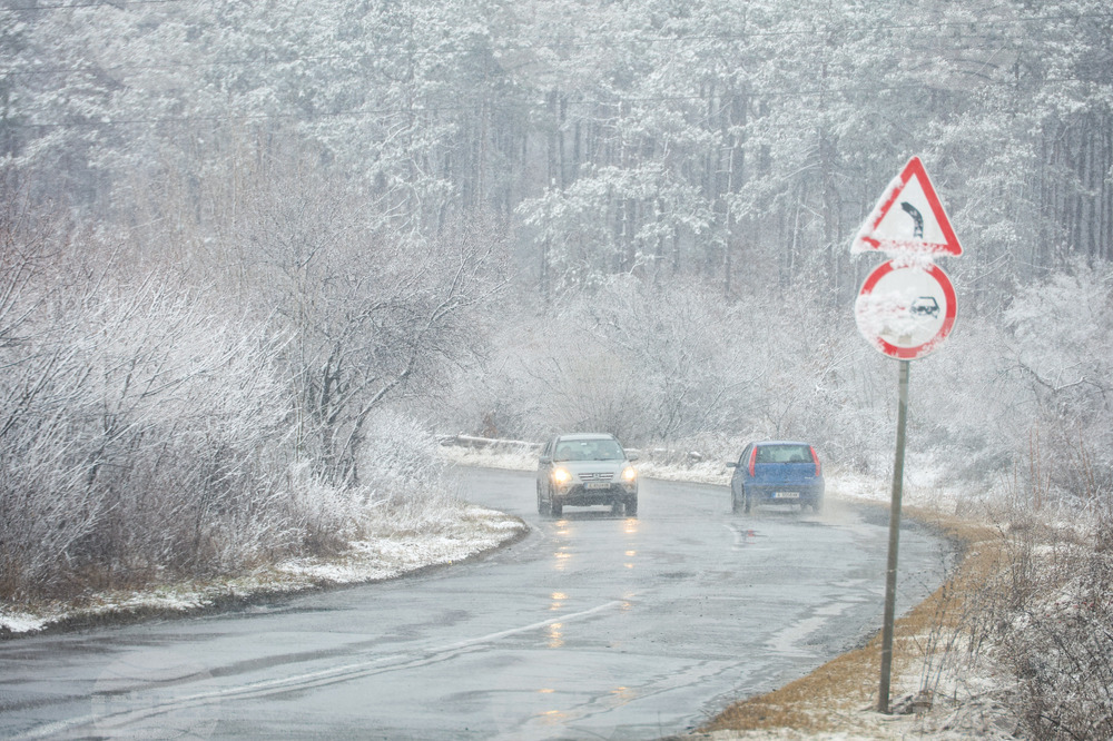 Бургас - зима - пътна обстановка