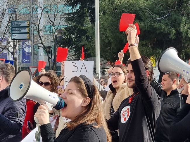 Република Северна Македония - студенти - протест