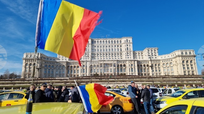 Румъния - таксиметрови шофьри - протест
