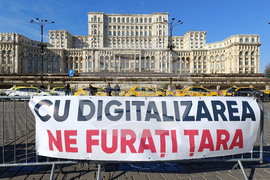 Румъния - таксиметрови шофьри - протест