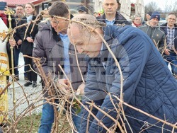 Село Покрайна - Румен Радев - посещение - зарязване на лозята