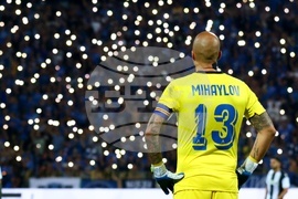 Футбол - Лигата на конференциите - Левски - ПАОК Солун. На снимката: Николай Михайлов