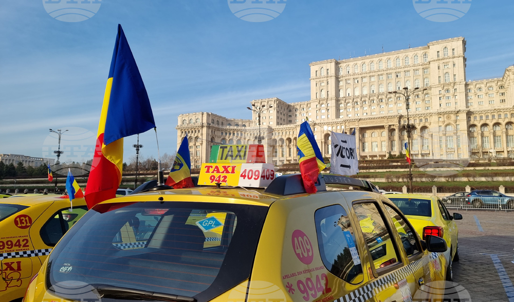 Румъния - протест - таксиметрови шофьори