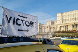 Румъния - протест - таксиметрови шофьори