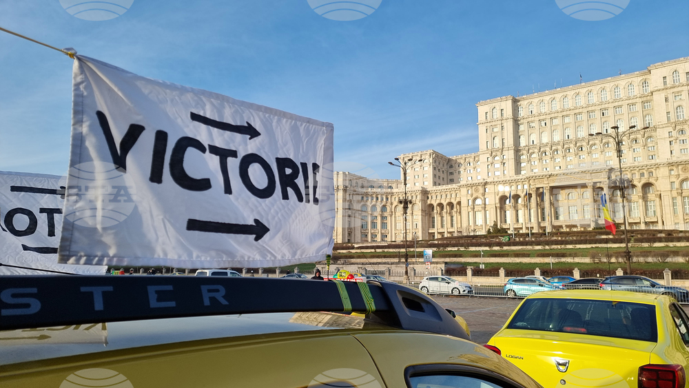Румъния - протест - таксиметрови шофьори