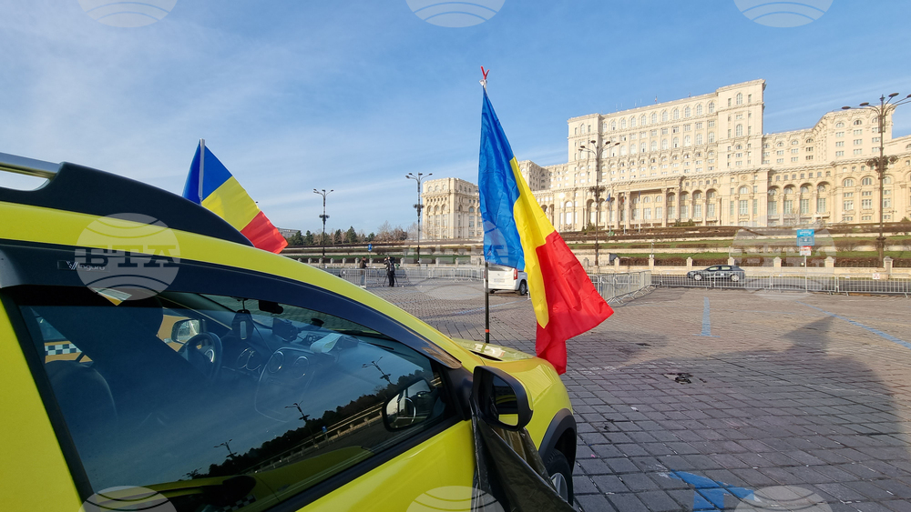 Румъния - протест - таксиметрови шофьори