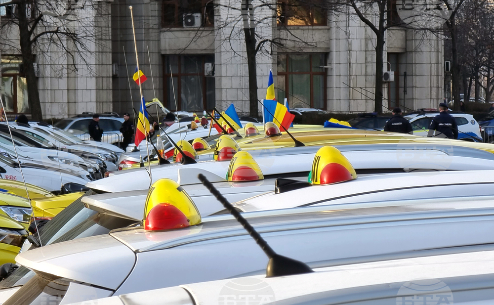 Румъния - протест - таксиметрови шофьори