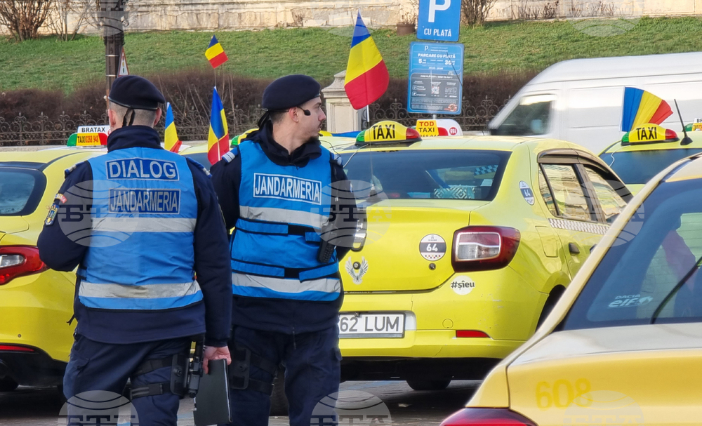 Румъния - протест - таксиметрови шофьори