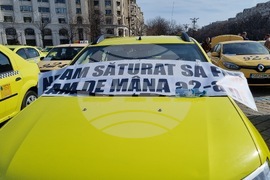 Румъния - протест - таксиметрови шофьори