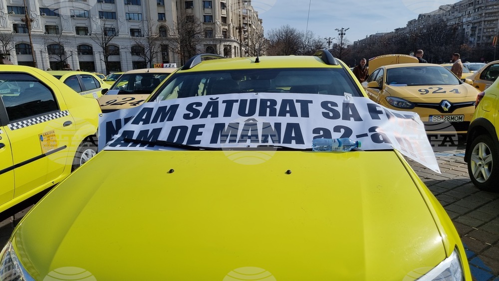 Румъния - протест - таксиметрови шофьори