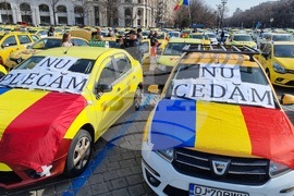 Румъния - протест - таксиметрови шофьори