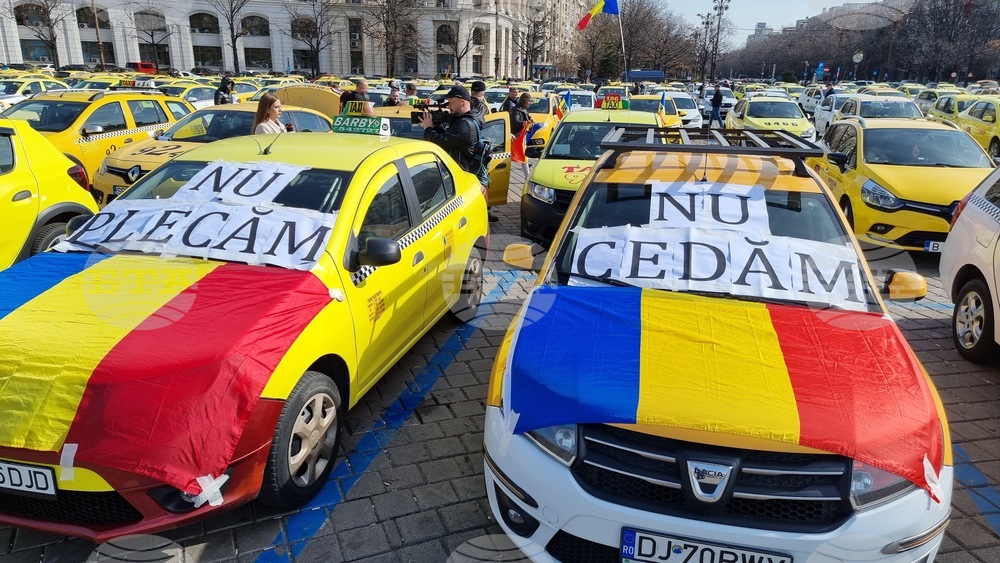 Румъния - протест - таксиметрови шофьори