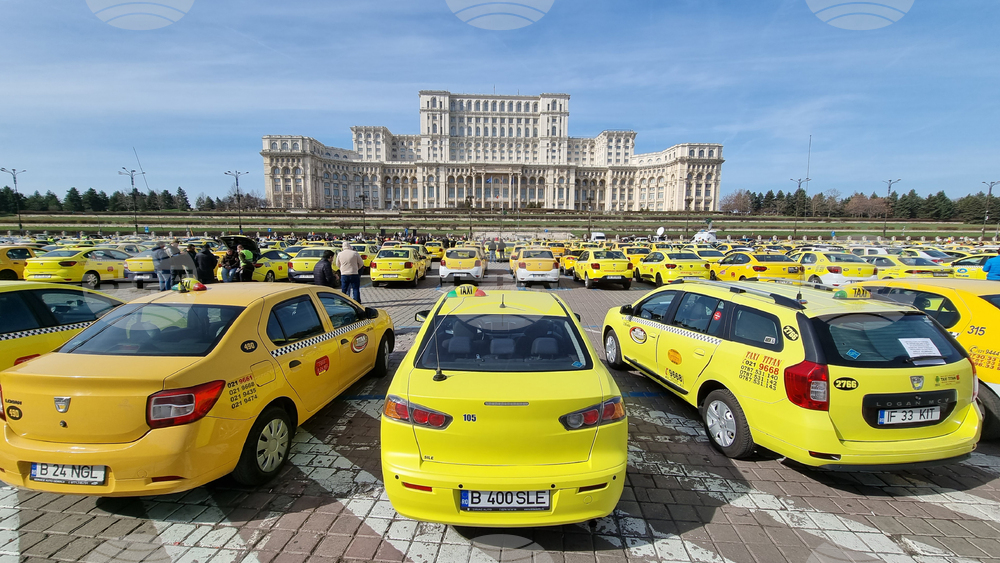 Румъния - протест - таксиметрови шофьори