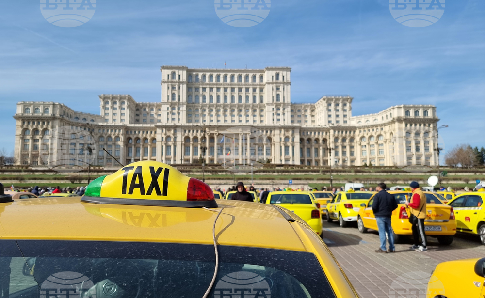 Румъния - протест - таксиметрови шофьори
