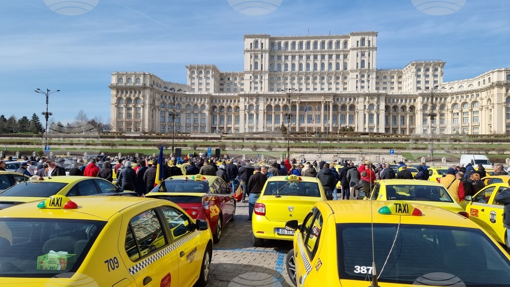 Румъния - протест - таксиметрови шофьори