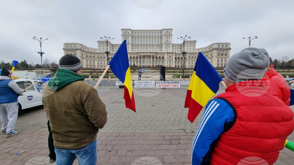 Румъния - таксиметрови шофьори - протест