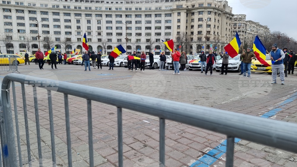 Румъния - таксиметрови шофьори - протест