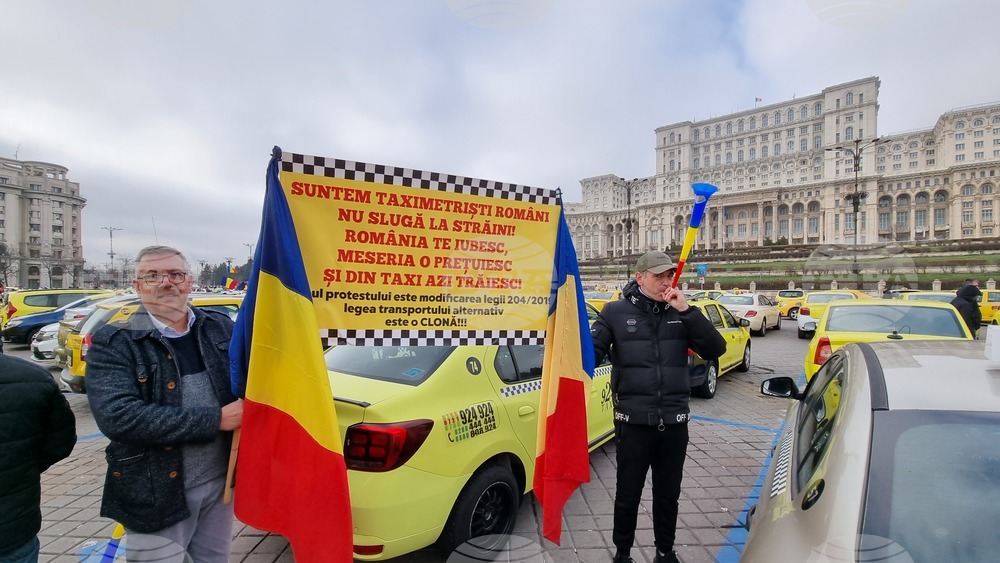 Румъния - таксиметрови шофьори - протест