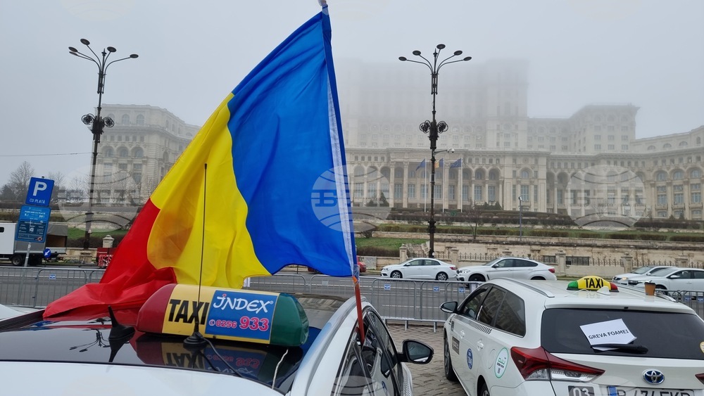 Румъния - таксиметрови шофьори - протест