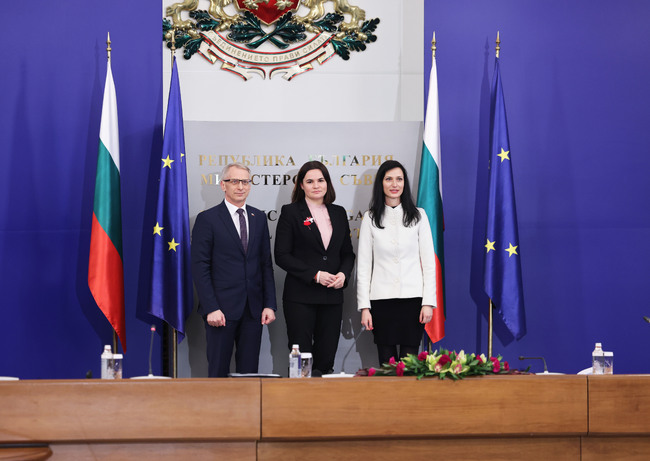 Премиерът Николай Денков след срещата с Тихановска: Беларус е пример как може да бъдат „счупени“ демократичните правила