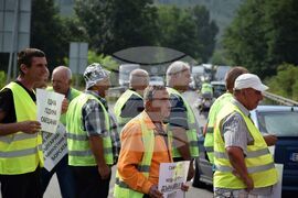 Благоевград - протест - пътни строители