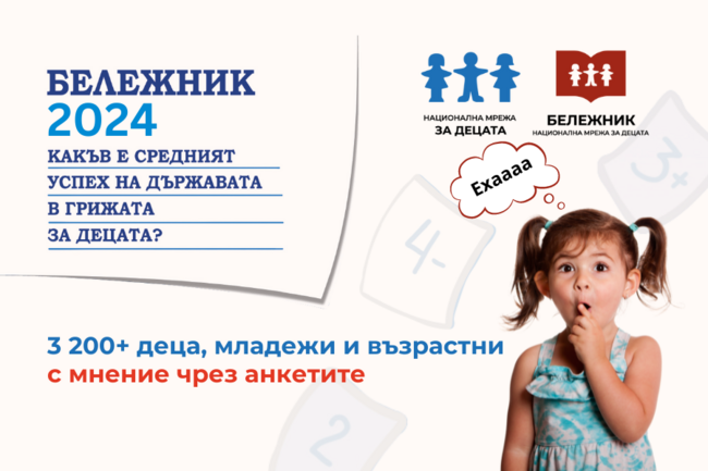 Рекорден брой деца и възрастни оцениха политиките на държавата за „Бележник 2024”, отчете Националната мрежа за децата
