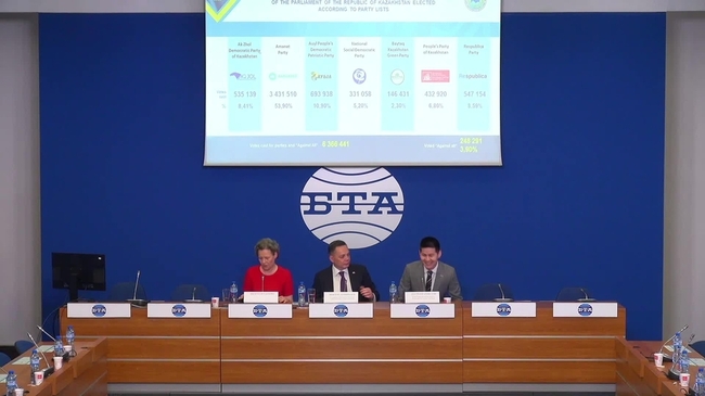 Пресконференция на извънредния и пълномощен посланик на Република Казахстан в България Виктор Темирбаев по повод резултатите от извънредните парламентарни избори в Казахстан.