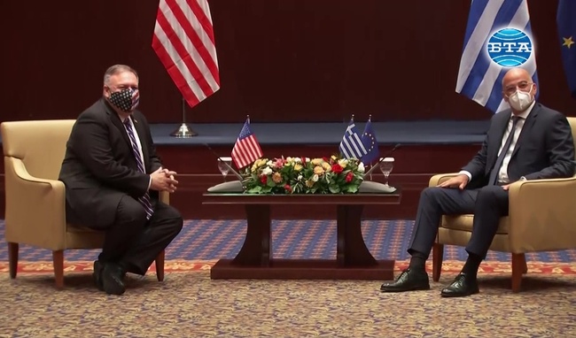 Американският държавен секретар Майк Помпейо се срещна в Солун с гръцкия си колега Никос Дендиас