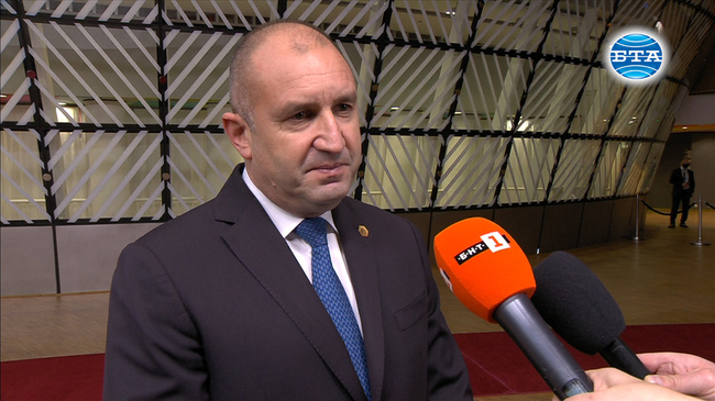 Брифинг на президента Радев преди заседание на Европейския съвет в Брюксел 