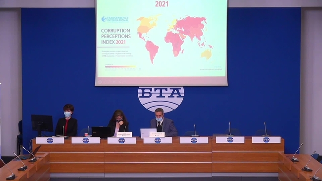 Индекс за възприятие на корупцията за 2021 година.