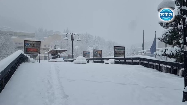 Обилен снеговалеж в област Смолян