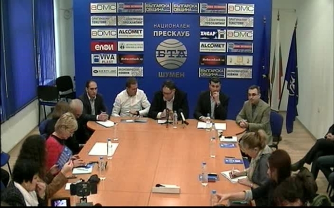 Пресконференция на ПП ГЕРБ - Шумен с участието на кандидата на партията за кмет на Шумен Любомир Христов