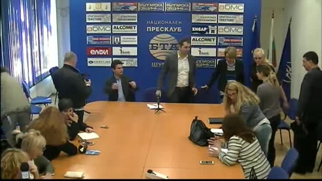 Пресконференция на новоизбрания председател на „Движение България на гражданите“ Димитър Делчев и на Найден Зеленогорски