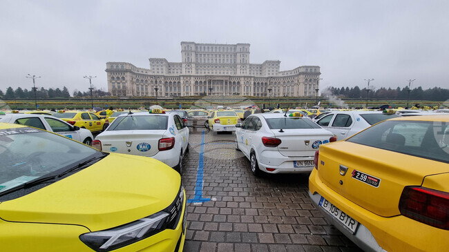 Румъния - таксиметрови шофьори - протест