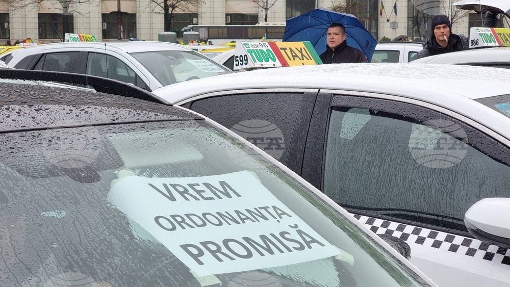 Румъния - таксиметрови шофьори - протест
