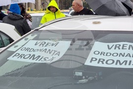 Румъния -  таксиметрови шофьори - протест
