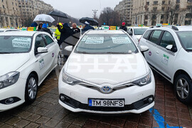 Румъния -  таксиметрови шофьори - протест