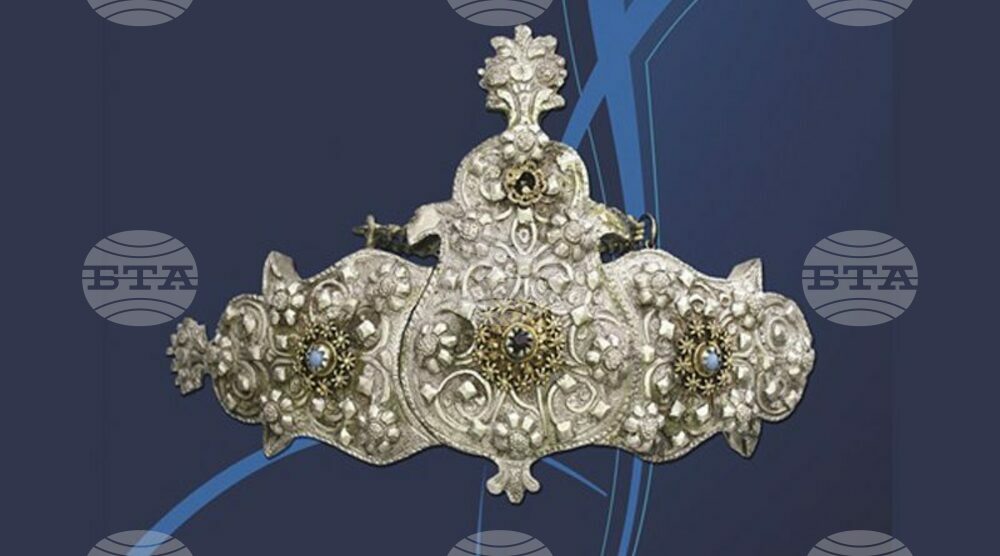 Large Collection of Traditional Bulgarian Jewelled Belt Buckles on Display at Pazardzhik Regional Historical Museum