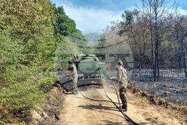 Село Пъстрово -  военнослужещи - пожар - гасене