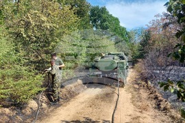 Село Пъстрово -  военнослужещи - пожар - гасене