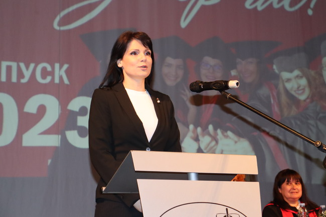 Заместник-кметът на Община Хасково Мария Вълчева поздрави дипломантите от Филиал Хасково на Тракийски университет Стара Загора