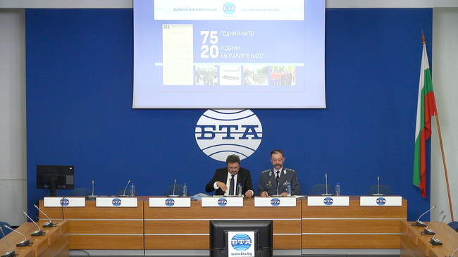 Подписване на споразумение за партньорство между Българската телеграфна агенция (БТА) и Военната академия „Г. С. Раковски“.