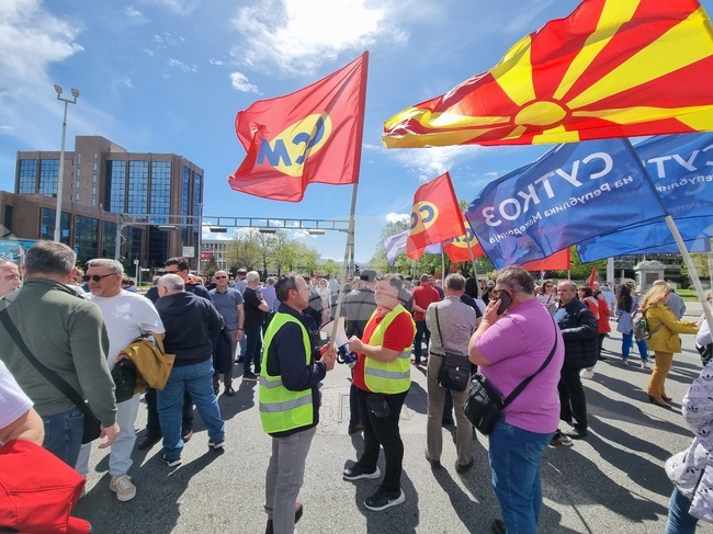 Република Северна Македония - Съюз на синдикатите - протест 