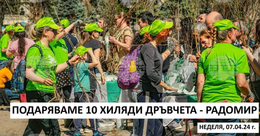"Гората.бг" раздава десет хиляди дръвчета за засаждане на жителите на община Радомир
