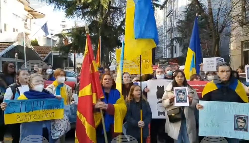 Украинци в Република Северна Македония протестираха в Скопие
