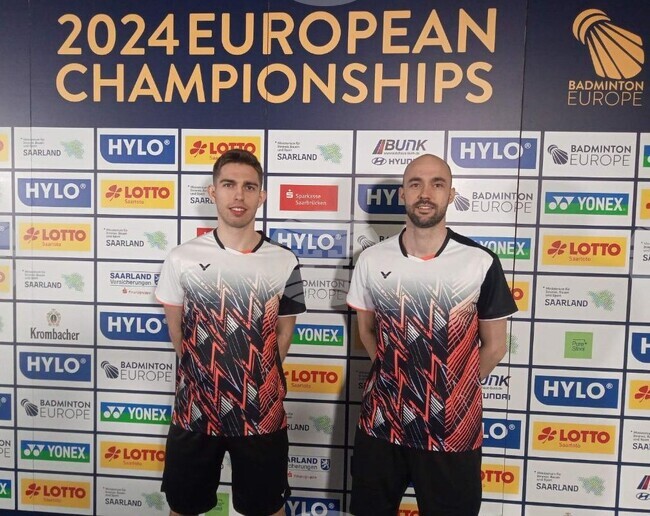 Иван Русев и Илиян Стойнов достигнаха до четвъртфиналите на двойки мъже на турнир по бадминтон в Талин