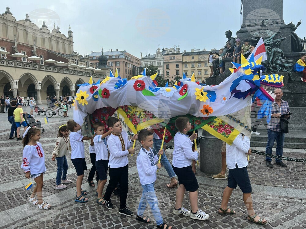 Полша - Краков - демонстрация в подкрепа на Украйна