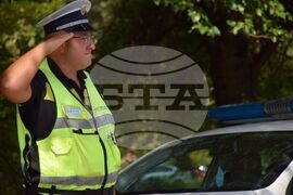 Благоевград - полицейски служители - почит - загинали - Бургас снимка: Красимир Николов, БТА