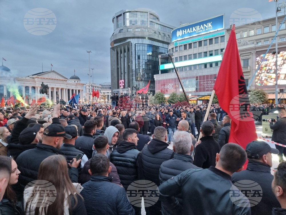 Република Северна Македония - митинг - Демократичен съюз за интеграция - Коалиция "Европейски Фронт"